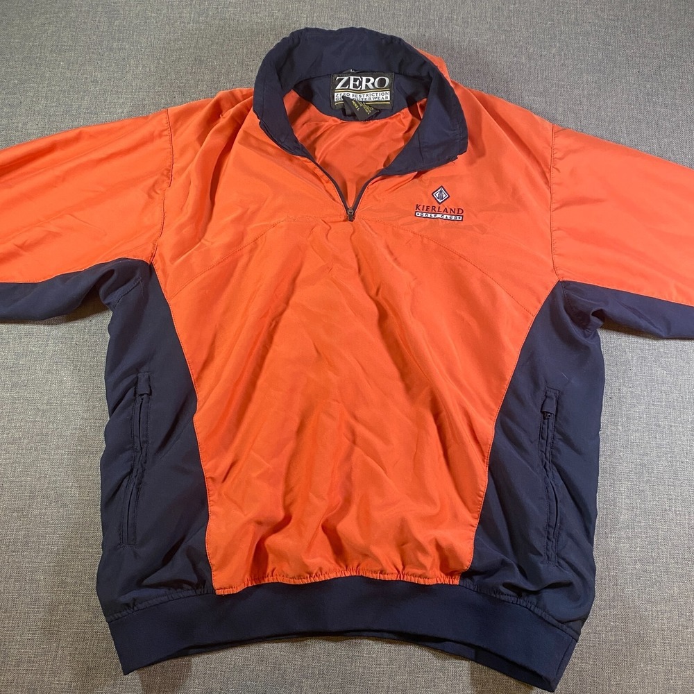Zero Restrictions Lightweight 1/4 Zip Windbreaker Mens Large Salmon Orange Golf